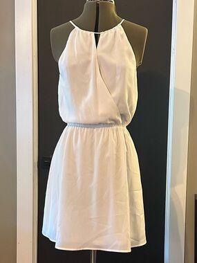 BCBGeneration White Halter Elastic- Mini Dress